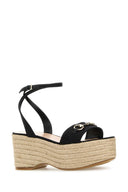 Gucci Black Original Gg Fabric Wedges