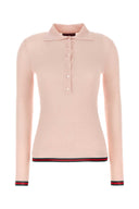 Gucci Light Pink Cashmere Blend Polo Shirt