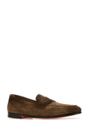 Santoni Brown Suede Carlos Loafers