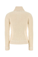 Mm6 Maison Margiela Ivory Cotton Blend Cardigan