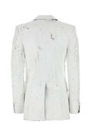 Mm6 Maison Margiela White Stretch Polyester Blend Blazer