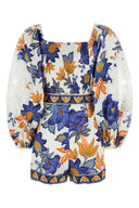 Farm Rio Printed Linen Blend Summer Flowers Jumpsuit