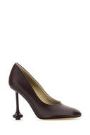 Loewe Burgundy Leather Toy Pumps