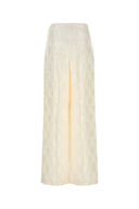 Fendi White Silk Wide Leg Pant