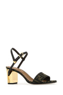 Fendi Embroidered Jacquard Delfina Sandals