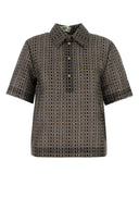 Fendi bedrucktes Poloshirt aus Seidenmischung