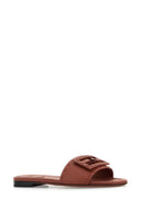 Fendi Brick Leather Baguette Slippers