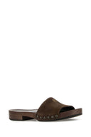 Miu Miu Brown Suede Clogs