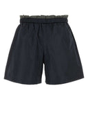 Miu Miu Navy Blue Tech Silk Shorts