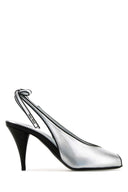 Miu Miu Silver Nappa Leather Sandals