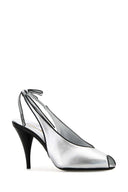 Miu Miu Silver Nappa Leather Sandals
