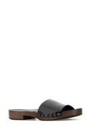 Miu Miu Black Leather Clogs