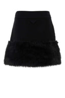 Prada Black Cotton Blend Mini Skirt