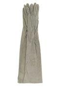 Prada Grey Grey Suede lunghi guanti