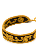 Prada Two Tone Suede And Fabric Bracelet