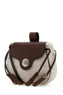 Prada Sand Shearling Crossbody Bag