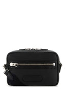Tom Ford Black Leather Small Messenger Crossbody Bag