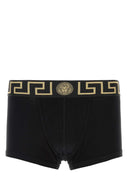 Versace Black Stretch Cotton Boxer Set