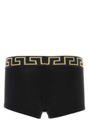 Versace Black Stretch Cotton Boxer Set
