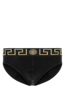 Versace Black Stretch Cotton Brief Set
