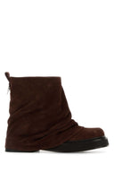 The Attico Brown Suede Mini Robin Ankle Boots