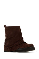The Attico Brown Suede Mini Robin Ankle Boots