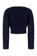 Self Portrait Navy Blue Crochet Cardigan