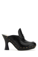 Burberry Black Leather Mules