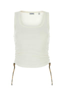 Canotta di cotone burberry white allungamento