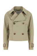 Burberry Sage Green Polyester Blend Trench Coat