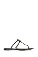 Tory Burch Mini Miller Thong-tøfler i sort skinn