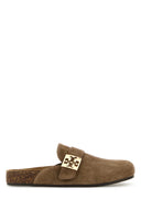 Tory Burch Beige semsket myke tøfler