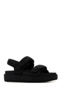 Tory Burch Black Raffia Kira Sandals