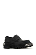 Balenciaga Black Leather Tractor Loafers