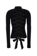 Balenciaga Black Stretch Viscose Blend Top