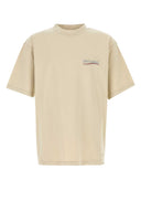 Balenciaga Camiseta Oversize De Algodón Beige