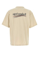Balenciaga Camiseta Oversize De Algodón Beige