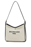 Balenciaga Chalk Canvas Biarri Crossbody Bag