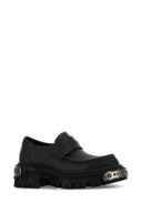 Balenciaga Black Leather Tractor Loafers