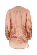 Camicetta Cascadiant in raso rosa anticato Zimmermann