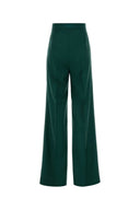 Max Mara Dark Green Wool Fernet Palazzo Pant