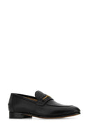 Valentino Garavani Black Leather V Logo Signature Loafers
