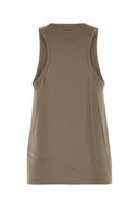 Canotta in raso verde militare Michael By Michael Kors