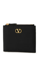 Valentino Garavani Black Leather V Logo Card Holder