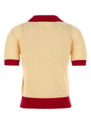 Valentino Garavani Two Tone Linen Blend Polo Shirt