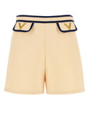 Valentino Garavani Cream Crepe Shorts