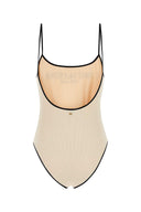 Valentino Garavani Cream Lycra Piquet Swimsuit