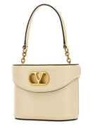 Valentino Garavani Ivory Leather V Logo Signature Bucket Bag