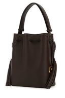 Valentino Garavani Chocolate Leather V Logo Signature Bucket Bag