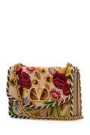 Valentino Garavani Embroidered Fabric Vain Shoulder Bag